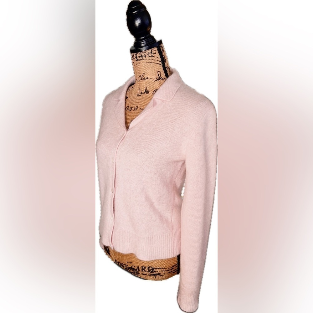 J Crew Lambswool Angora Rabbit Hair Blend Soft Girl Cozy Pink Cardigan Sweater S - Picture 2 of 10